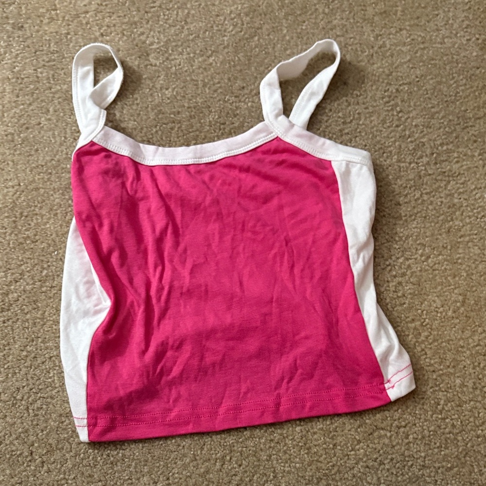 Pink and White Tank Top